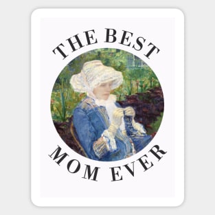 THE BEST KNITTING MOM EVER FINE ART VINTAGE STYLE MOTHER OLD TIMES Sticker